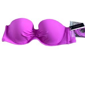 NWT Victoria's Secret 36A Swim Top Purple Strapless Bikini Top VS Swim